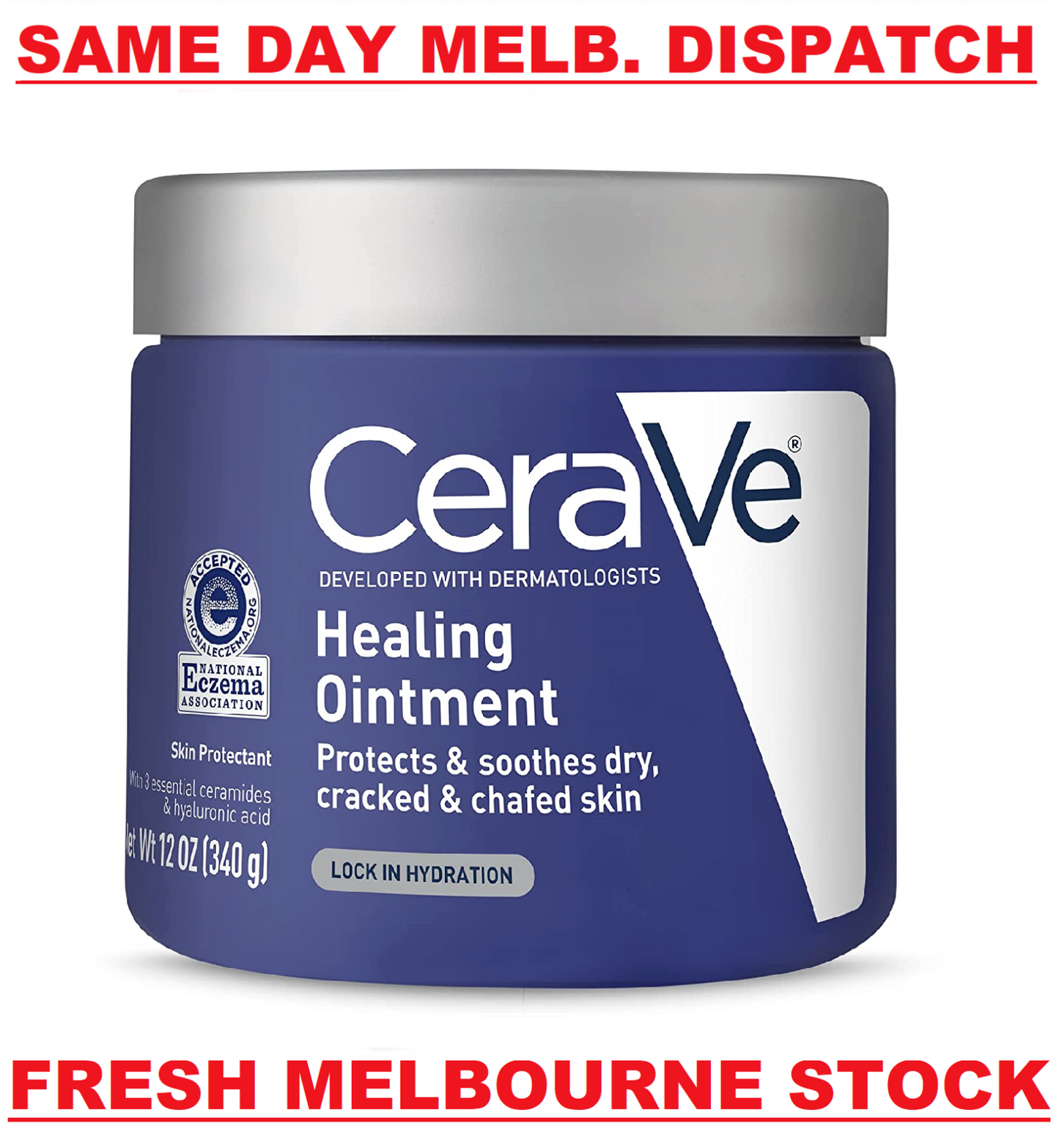 CeraVe Healing Ointment with Hyaluronic Acid - Protect & Repair Dry Skin 340g