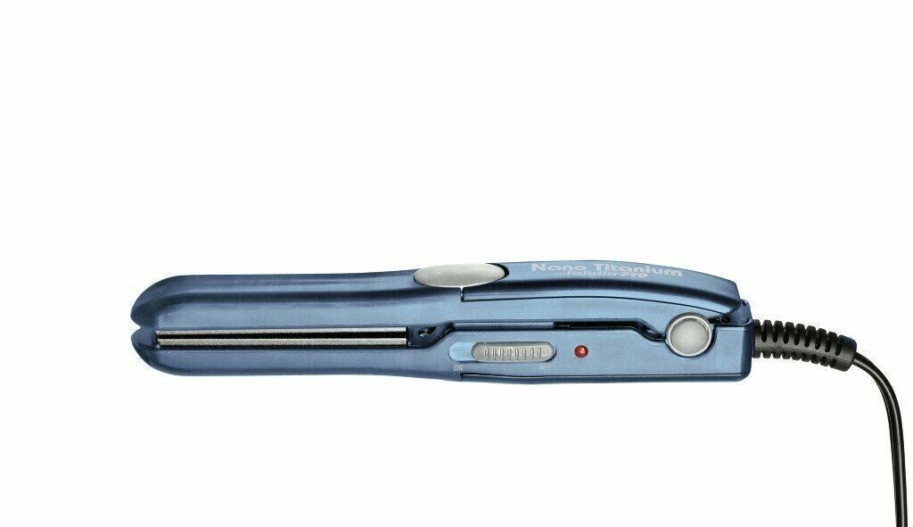 BabylissPro Nano Titanium 13mm Ceramic Mini Hair Straightener Travel Size 220°C