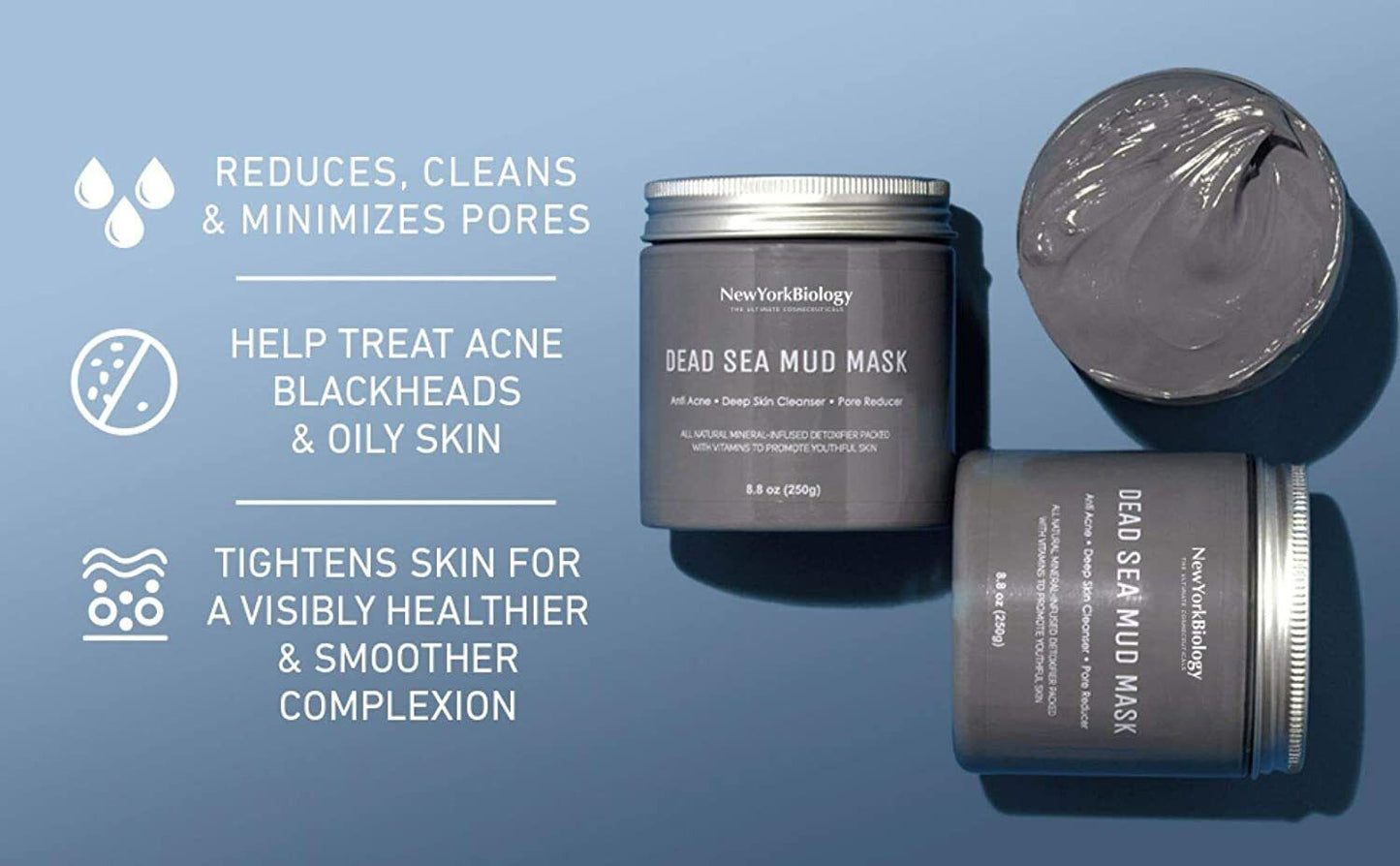 New York Biology DEAD SEA MUD MASK Exfoliate Cleanser 250g - FREE EXPRESS POST