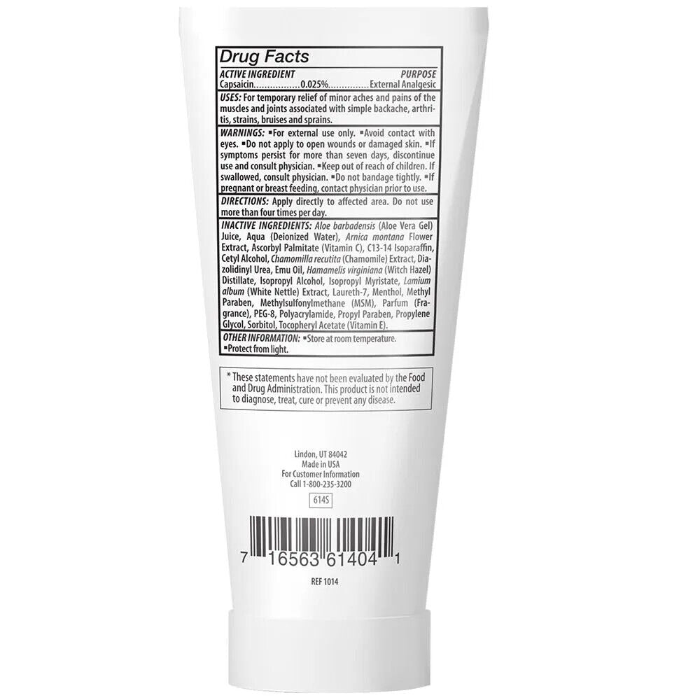 BRONSON Pain Relieving Soothe Cream CAPSAICIN 0.025% - Muscle Joint Relief 59 mL