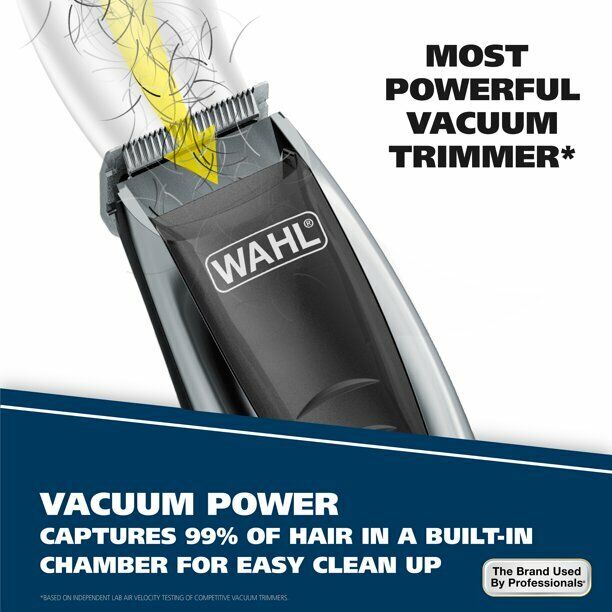 Wahl 2-in-1 Vacuum Trimmer Lithium Ion Beard Shaver Waterproof Rechargeable 9870