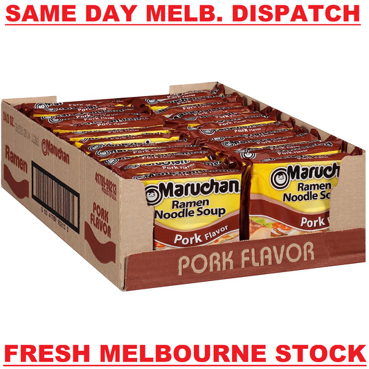 Maruchan Ramen Instant Noodles Soup - Pork Flavour - 1 Box (24 Packets x 85g)