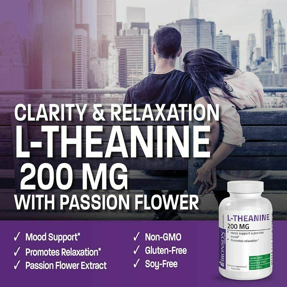 L-Theanine 200mg 360 Caps Bronson DOUBLE STRENGTH PREMIUM QUALITY Sleep Aid!