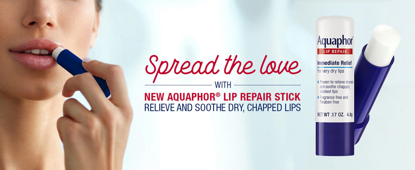 Aquaphor Lip Repair Stick - 2 Pack - Soothes Dry Chapped Lips - NEW & SEALED