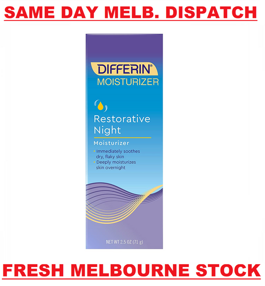 Differin Restorative Night Moisturizer PM Face Cream for Dry Flaky Skin 71g NEW