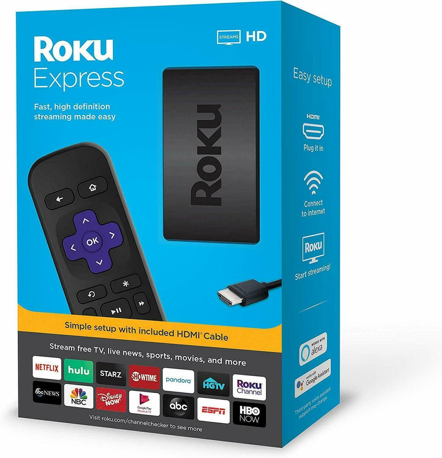 Roku Express Latest Edition 3930R HD 1080p HDMI TV Streamer Netflix Prime Video