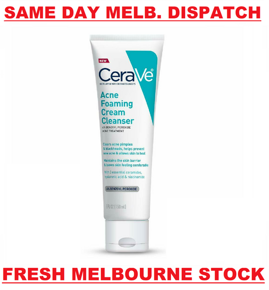 CeraVe Acne Treatment Foaming Cream Face Cleanser 4% Benzoyl Peroxide 150 mL NEW