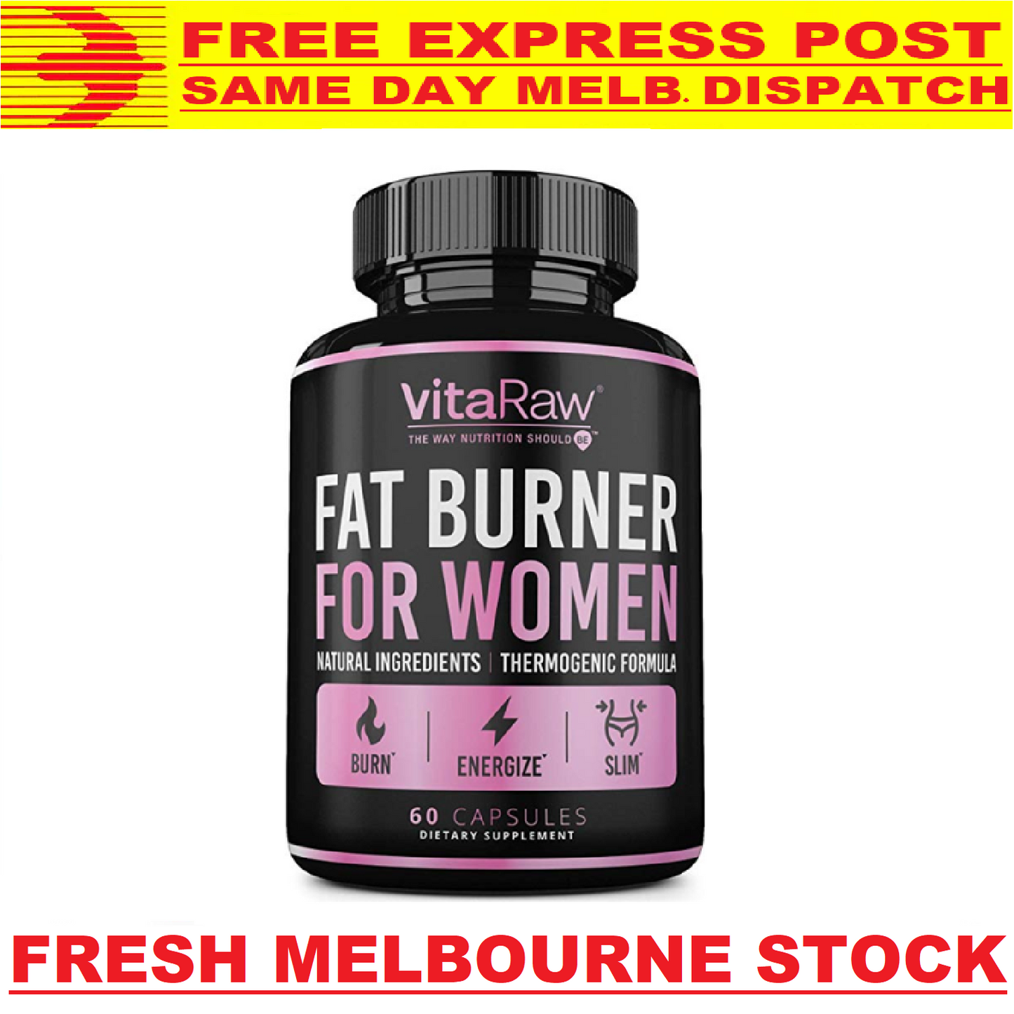 VitaRaw FAT BURNER WOMEN 60 Caps ADVANCED WEIGHT LOSS SLIMMING KETO Diet Pills!