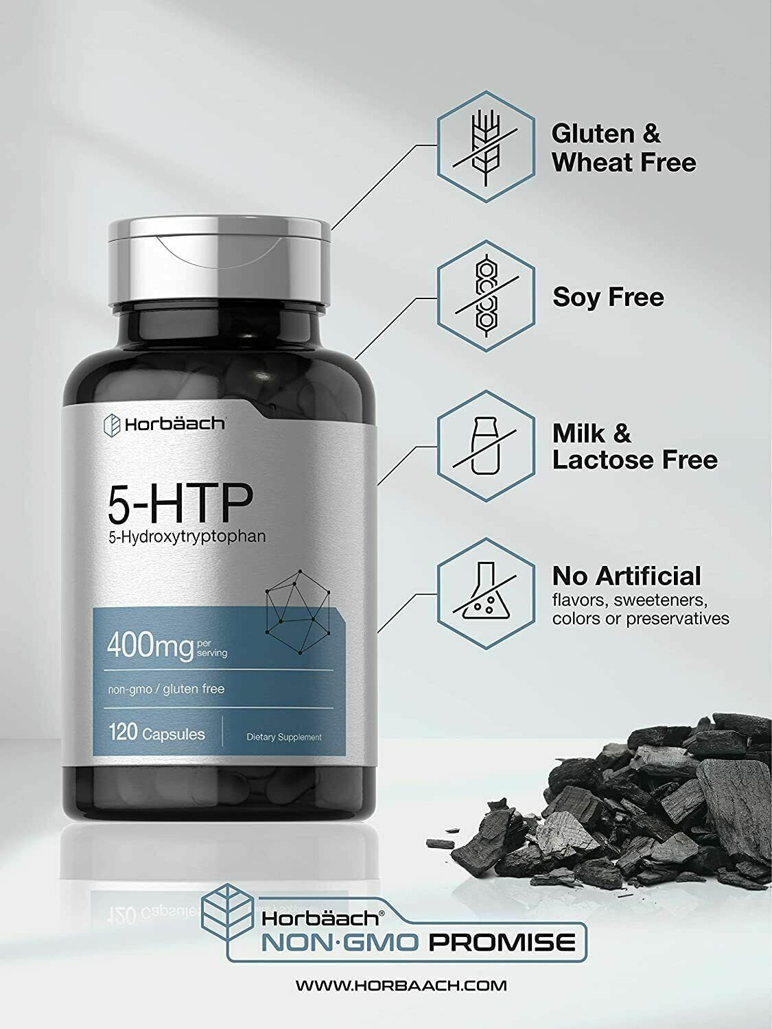 5-HTP 400mg Serve EXTRA STRENGTH Serotonin Sleep Stress Anxiety HORBAACH 120 Cap
