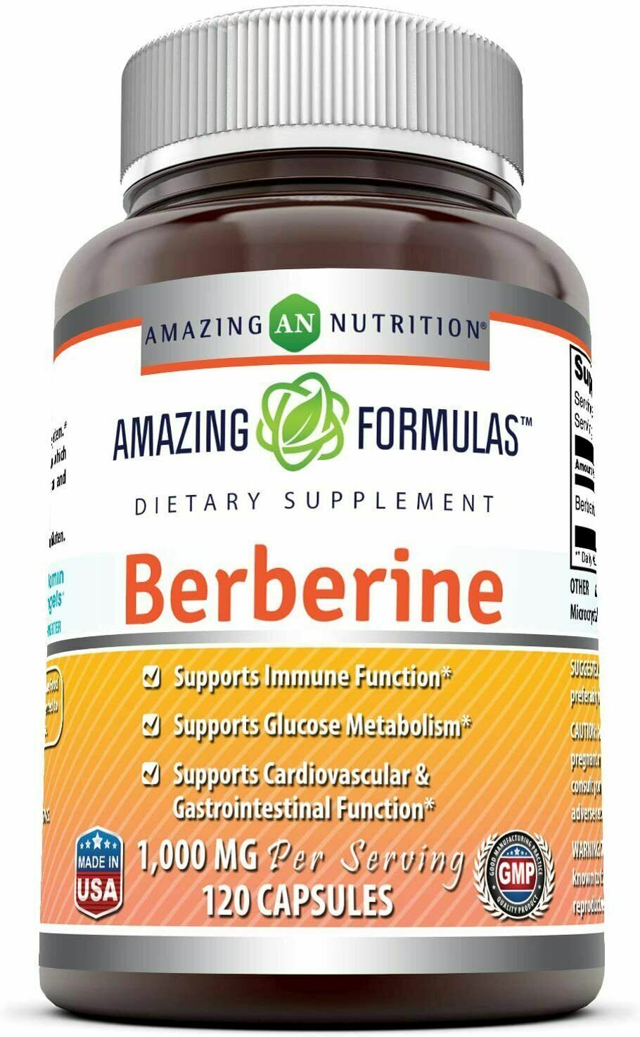AMAZING FORMULAS BERBERINE HCl 1000mg Immune Function 120 Caps FREE EXPRESS POST