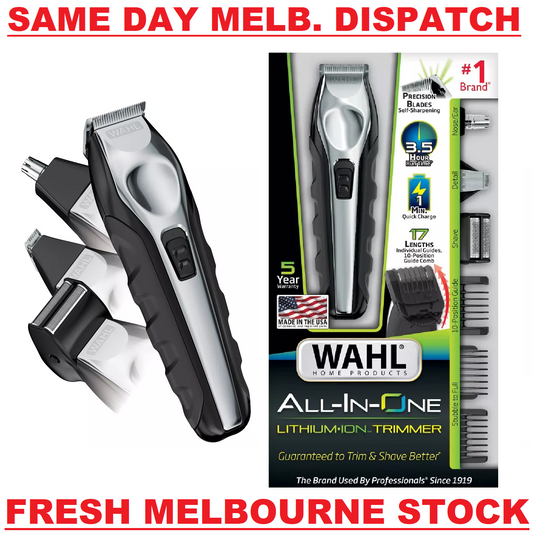Wahl Clipper All-In-One Lithium Ion Men's Facial Hair Beard Trimmer #9888-600