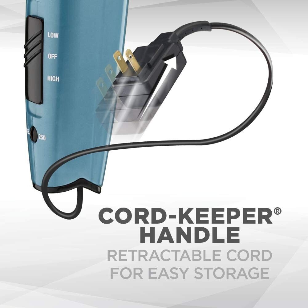 CONAIR Cord Keeper 1875W Hair Dryer Retractable Cord Folding Handle Compact NEW