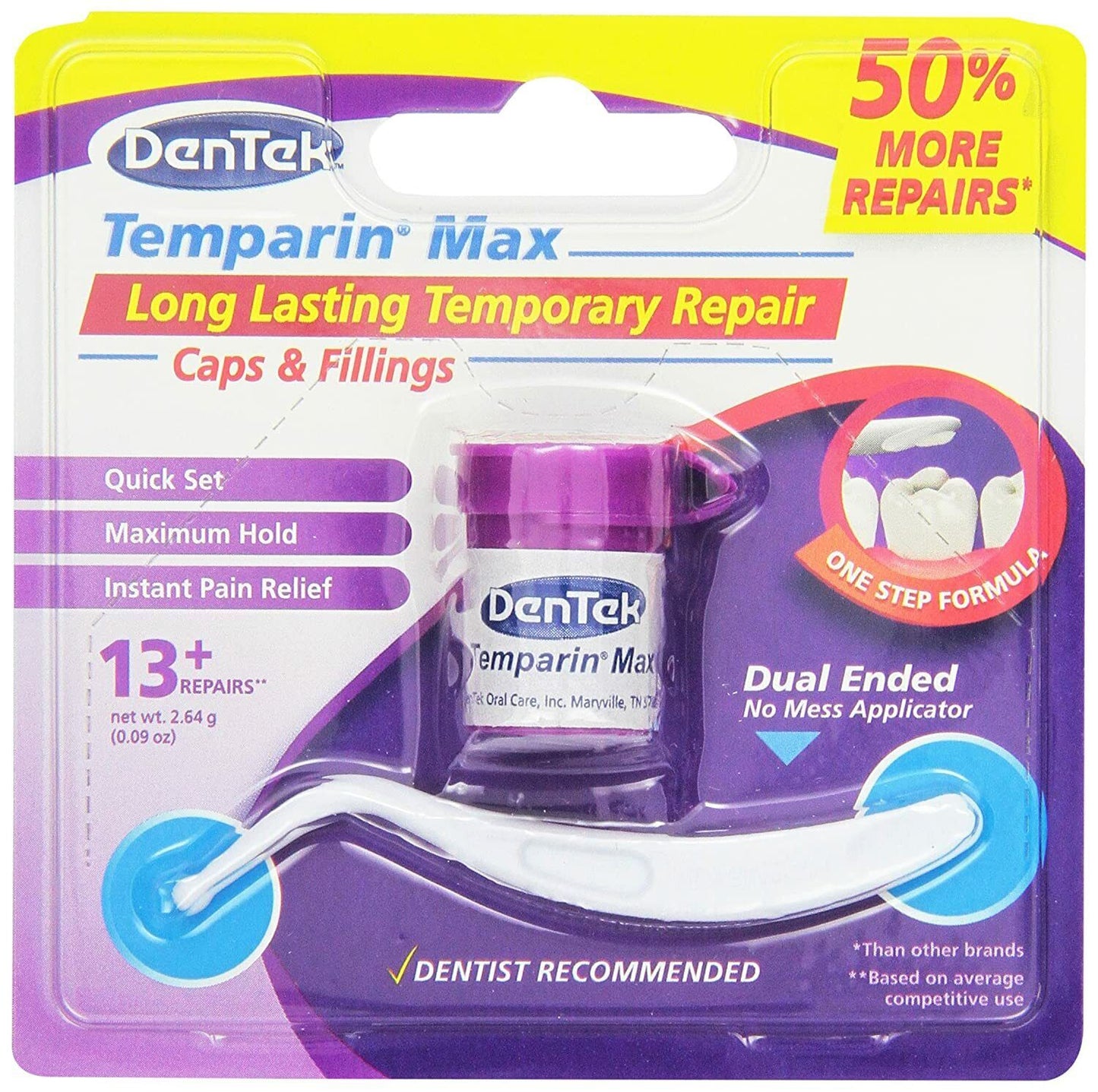 DENTEK TEMPARIN MAX DENTAL REPAIR KIT LOST FILLING CAP CROWN INLAY FREE EXPRESS!