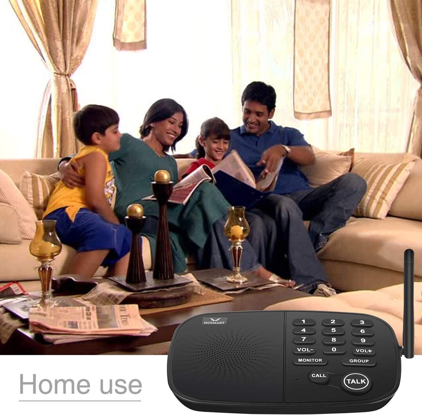 Hosmart Wireless Intercom System 1/2 Mile Long Range 10-Channel 4 Station