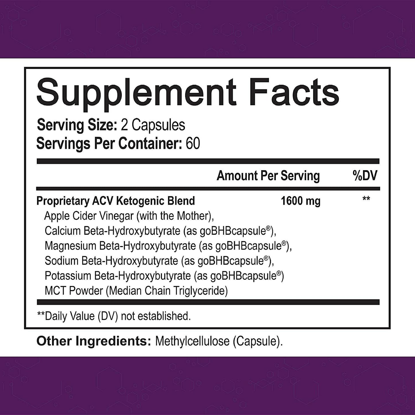 NutriFlair Apple Cider Vinegar + KETO BHB Diet Pills 120c ADVANCED WEIGHT LOSS