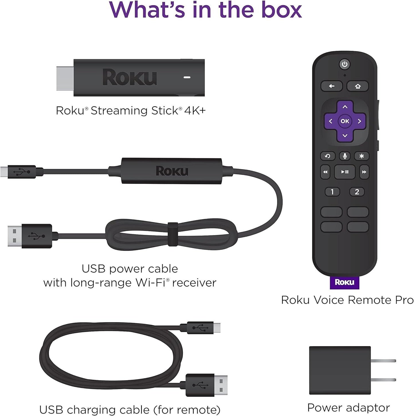 Roku Streaming Stick 4K+ 3821R2 4K UHD HDR ULTRA HD w/ NETFLIX PLEX PRIME VIDEO