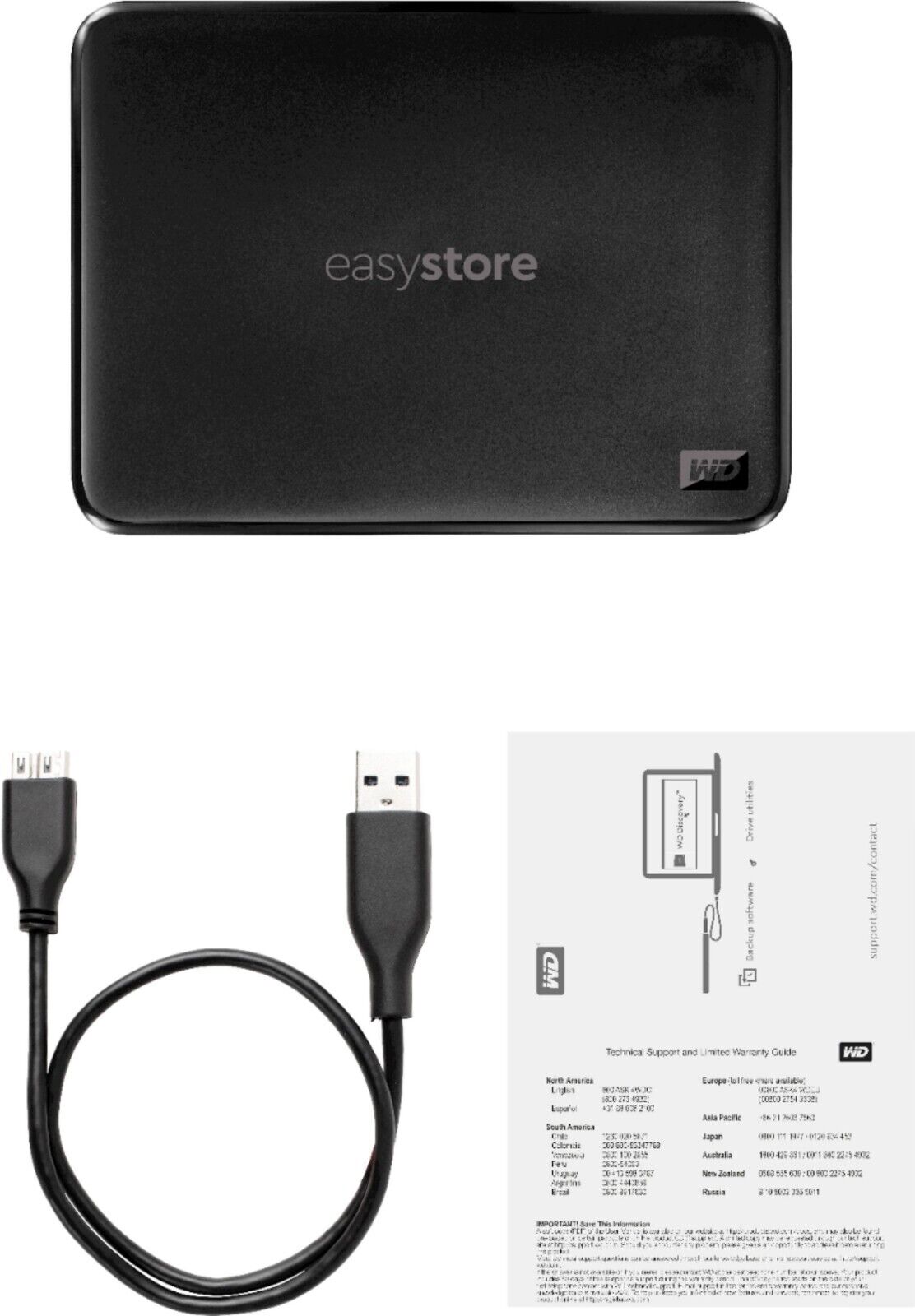 Western Digital WD EasyStore 5TB USB 3.0 External Hard Drive Portable HDD BLACK