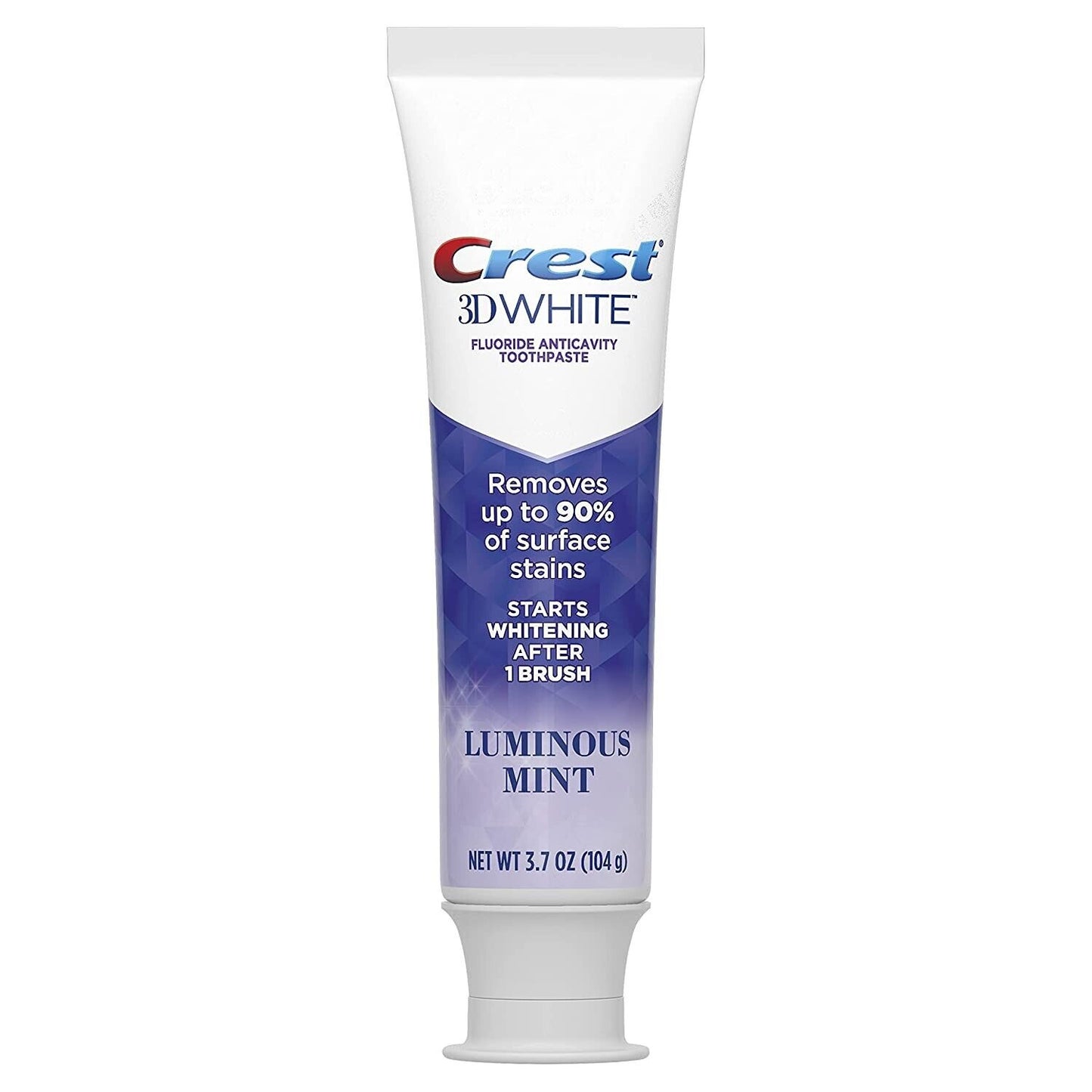 Crest 2 x 104g Pack 3D White Luminous Mint Teeth Whitening Toothpaste BRAND NEW