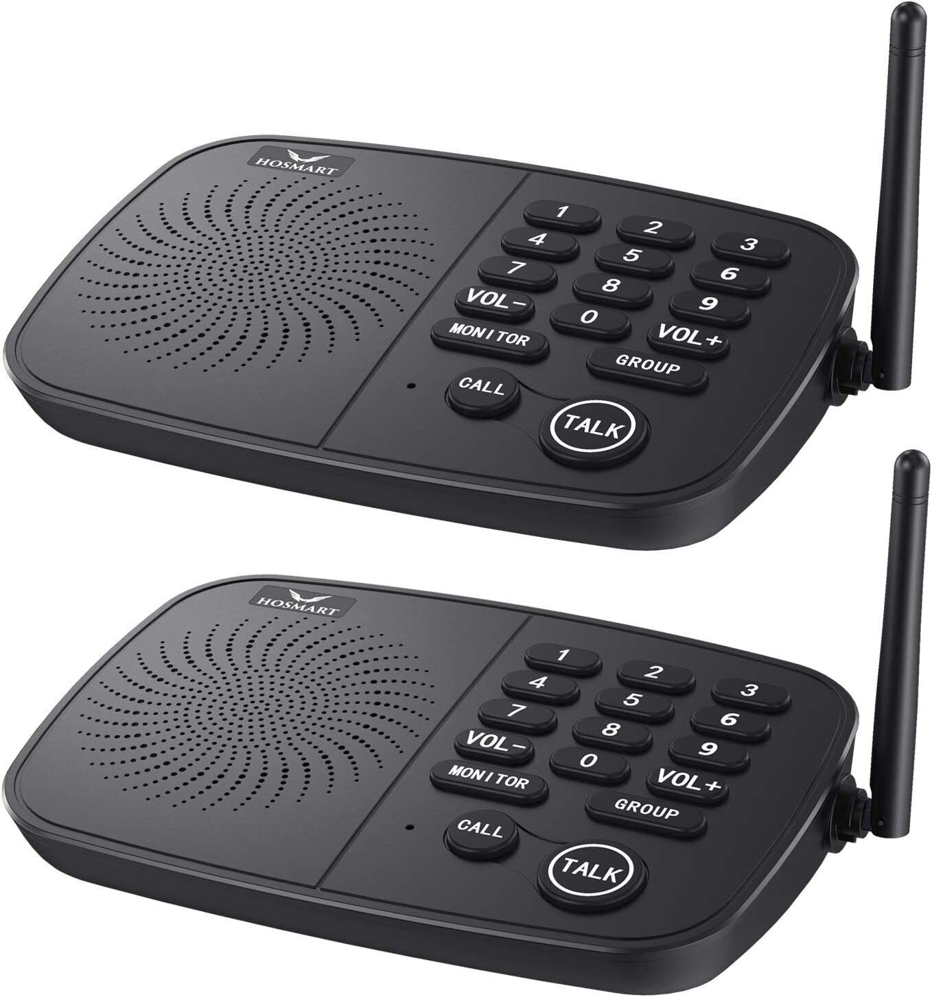 Hosmart Wireless Intercom System 1/2 Mile Long Range 10-Channel 2 Station