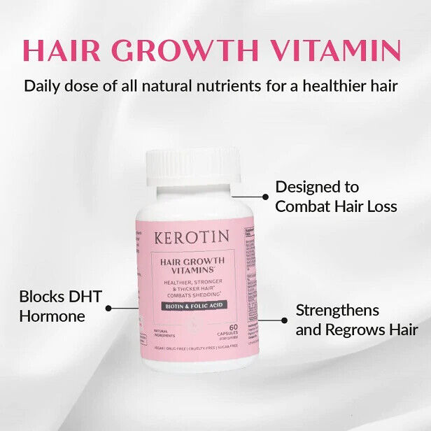 KEROTIN HAIR GROWTH VITAMINS Hair Loss DHT Blocker Supplement - FREE EXPRESS