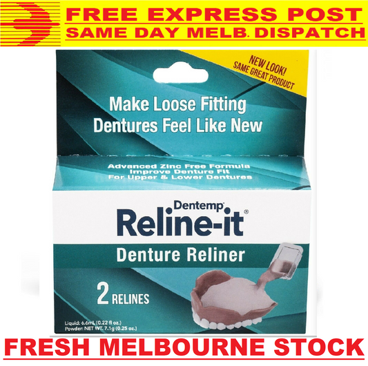 DENTEMP D.O.C. RELINE-IT DENTURE RELINER *FREE EXPRESS POST* MELBOURNE STOCK NEW