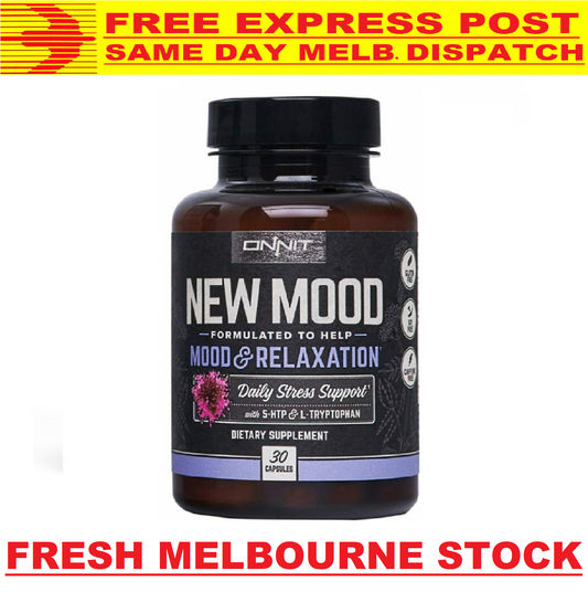 ONNIT New Mood 30 Caps, 5-HTP L-Tryptophan Relaxation Joe Rogan JRE VALUE SIZE
