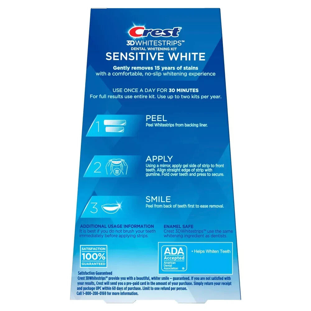 Crest 3D White Strips SENSITIVE Dental Teeth Whitening Kit 28 Strips - BRAND NEW