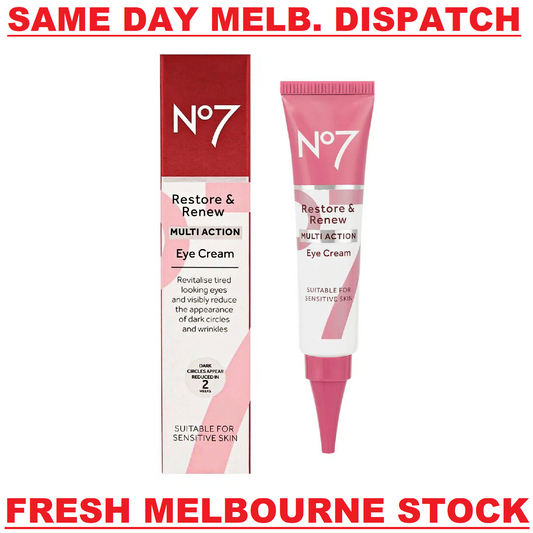 No7 RESTORE & RENEW Multi Action EYE CREAM Reduce Dark Circles and Wrinkles 15mL