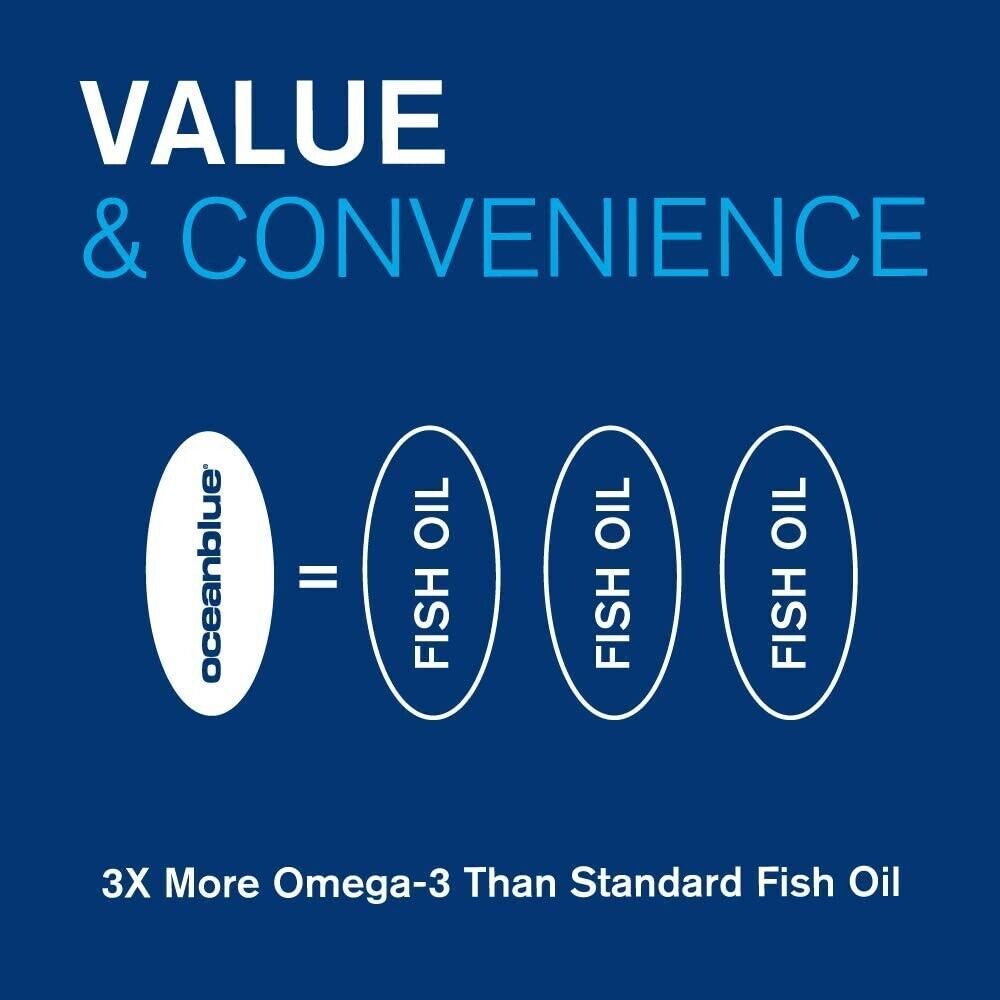 OCEANBLUE Omega-3 2100 mg HIGH POTENCY EPA/DHA/DPA Fish Oil 60 Soft Gels Orange