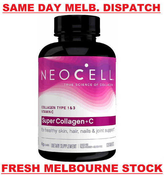 NEOCELL SUPER COLLAGEN Types 1 & 3 6000 mg + VITAMIN C 120 Tabs Hair Skin Joints