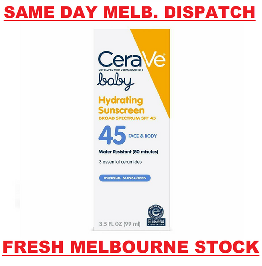CeraVe Baby Hydrating Mineral Sunscreen SPF45 Lightweight Lotion 99 mL BRAND NEW