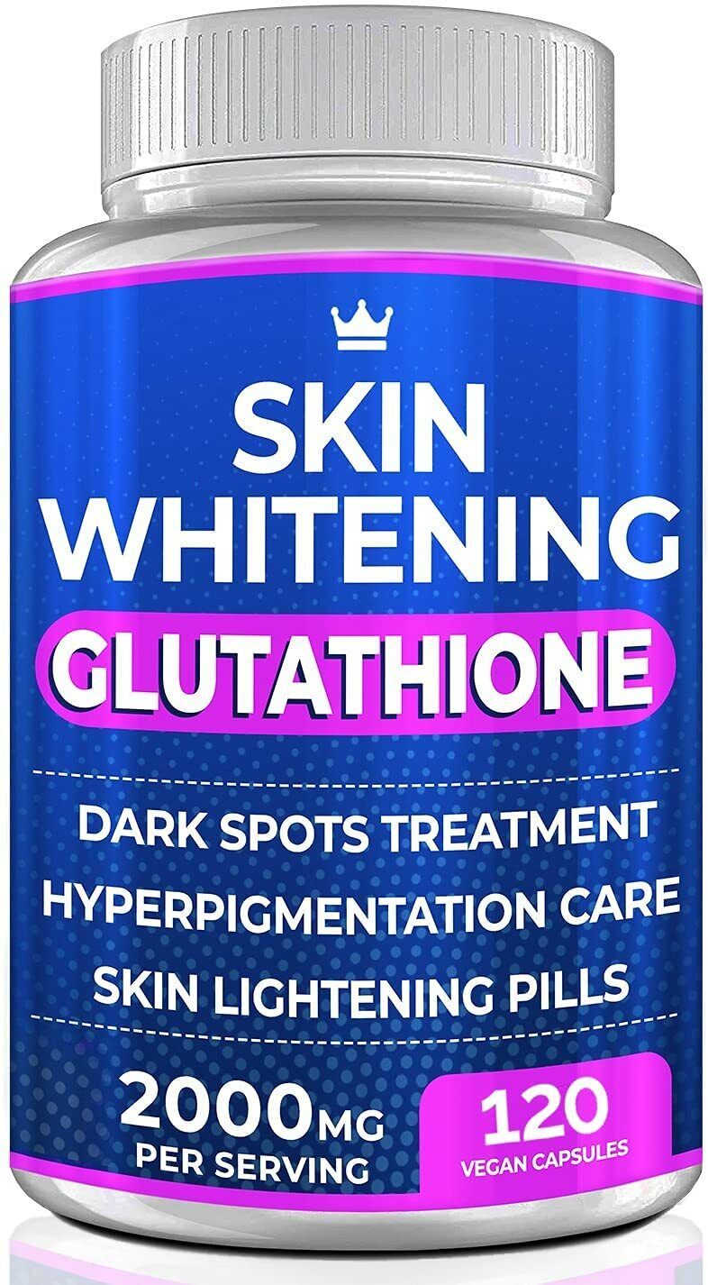 SKIN WHITENING GLUTATHIONE 2000mg Per Serve Brightening Lightening Pills 120 Cap