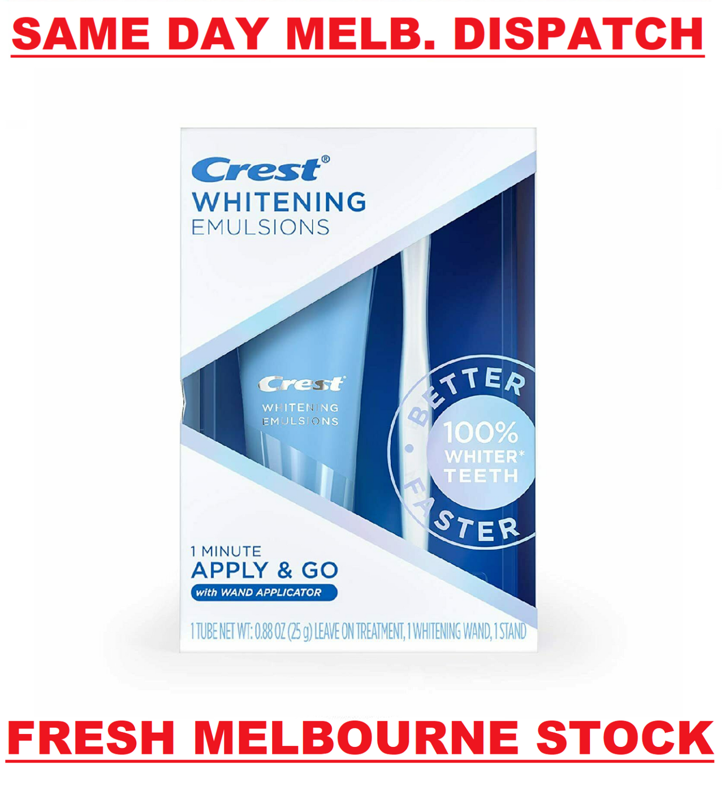 Crest Teeth Whitening Gel - Express White Bleaching Kit + Applicator Pen 25g NEW