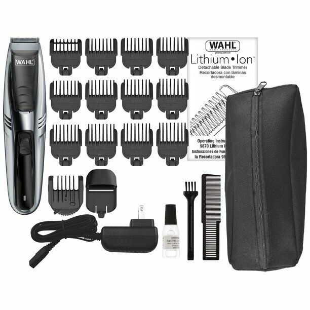 Wahl 2-in-1 Vacuum Trimmer Lithium Ion Beard Shaver Waterproof Rechargeable 9870