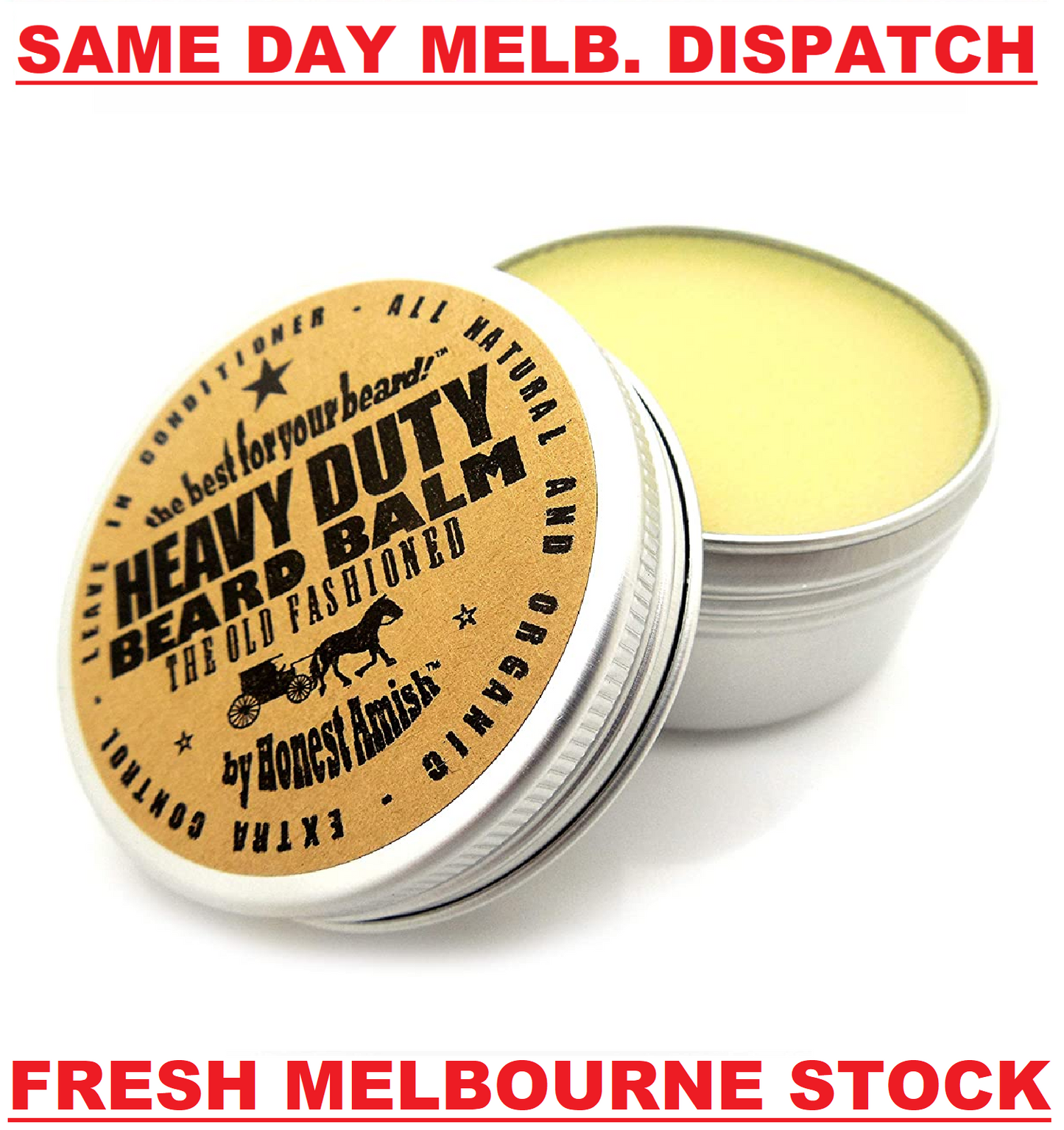 Honest Amish Beard Balm | Heavy Duty 2oz - Essential Oils / Beard Care Products
