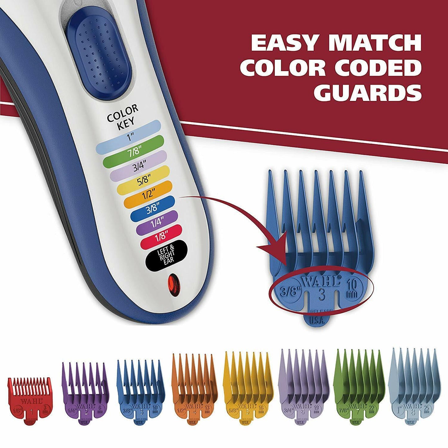 WAHL COLOURPRO Cordless Colour Coded Home Haircutting Kit Color Pro Clipper 9649