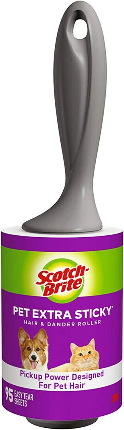 Scotch Brite Pet Extra Sticky Hair Lint Dander Fluff Remover 1 Roller 95 Sheets