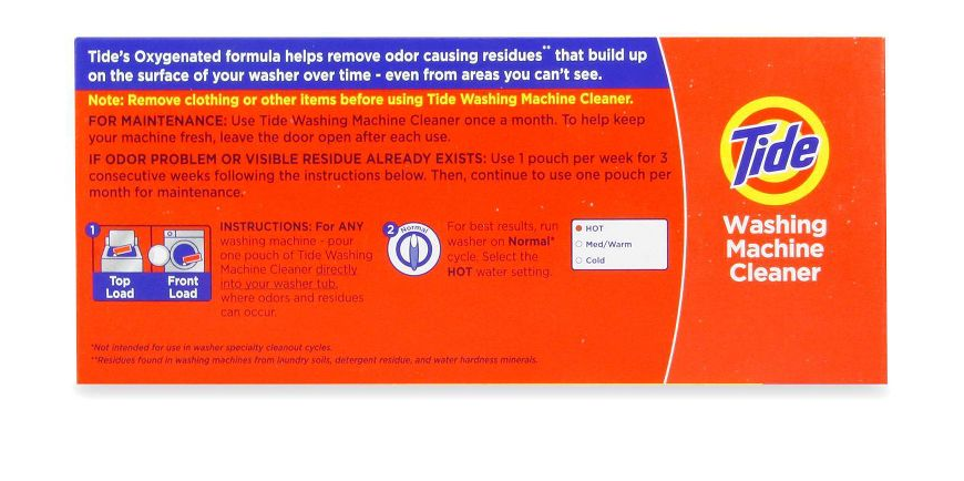 Tide Washing Machine Cleaner - Odor Removal Effervescent Deodorant - 5 Pouches