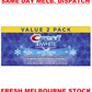 Crest 2 x 116g Pack 3D White Luxe Arctic Fresh Teeth Whitening Toothpaste NEW