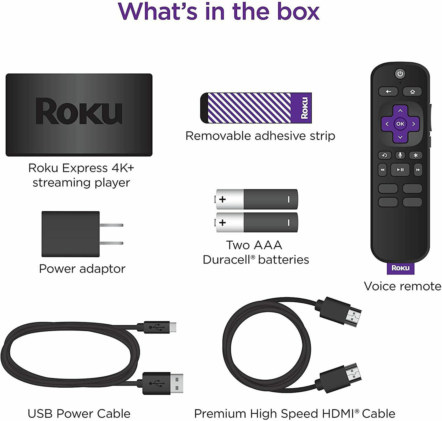 Roku Express 4K+ 2021 Voice Remote Streaming for Netflix Plex Amazon Prime Video