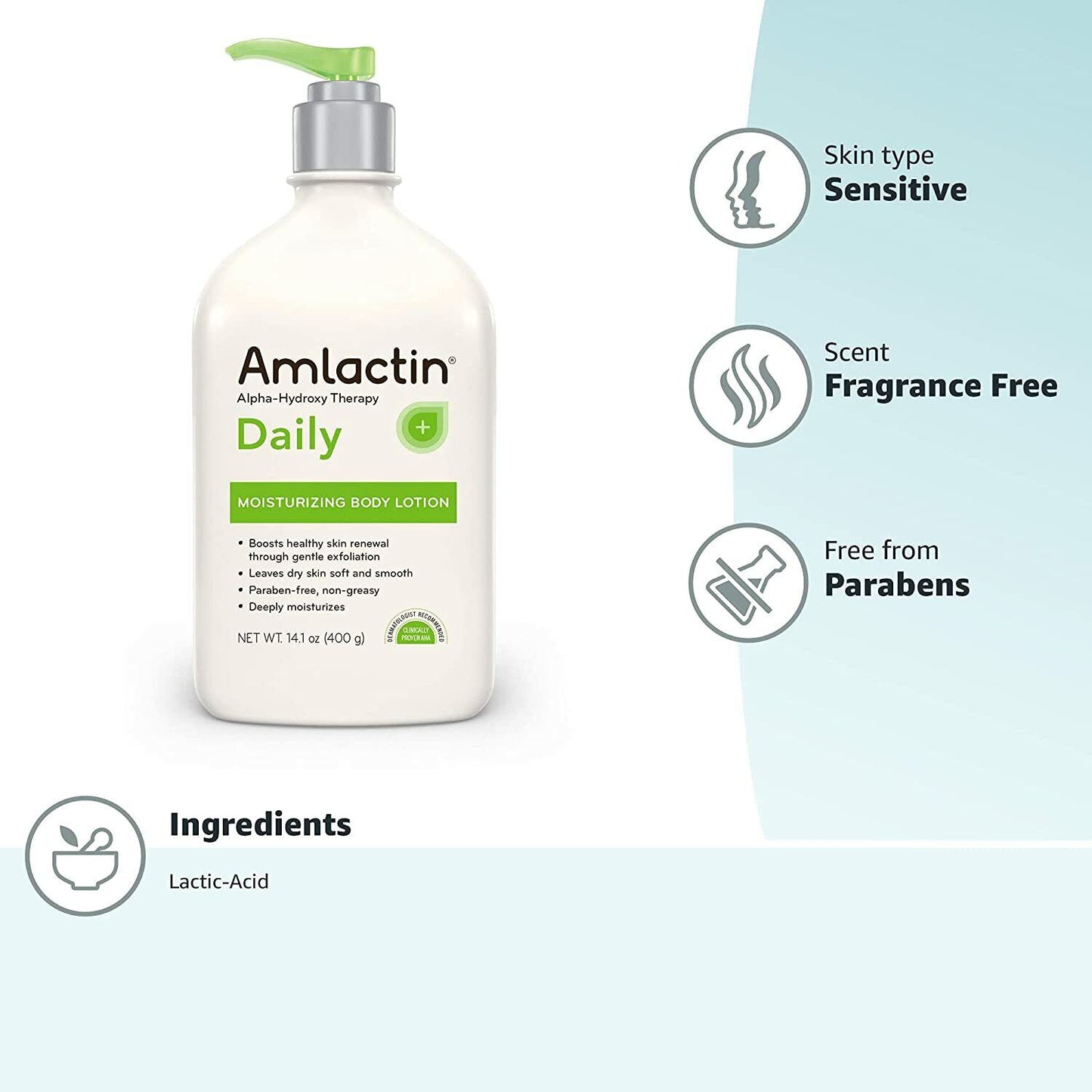 AmLactin Daily Moisturizing Body Lotion Alpha-Hydroxy Therapy 400mL NEW & SEALED