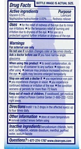 Clear Eyes Lubricant COOLING COMFORT Redness Relief Eye Drops 15mL FREE EXPRESS