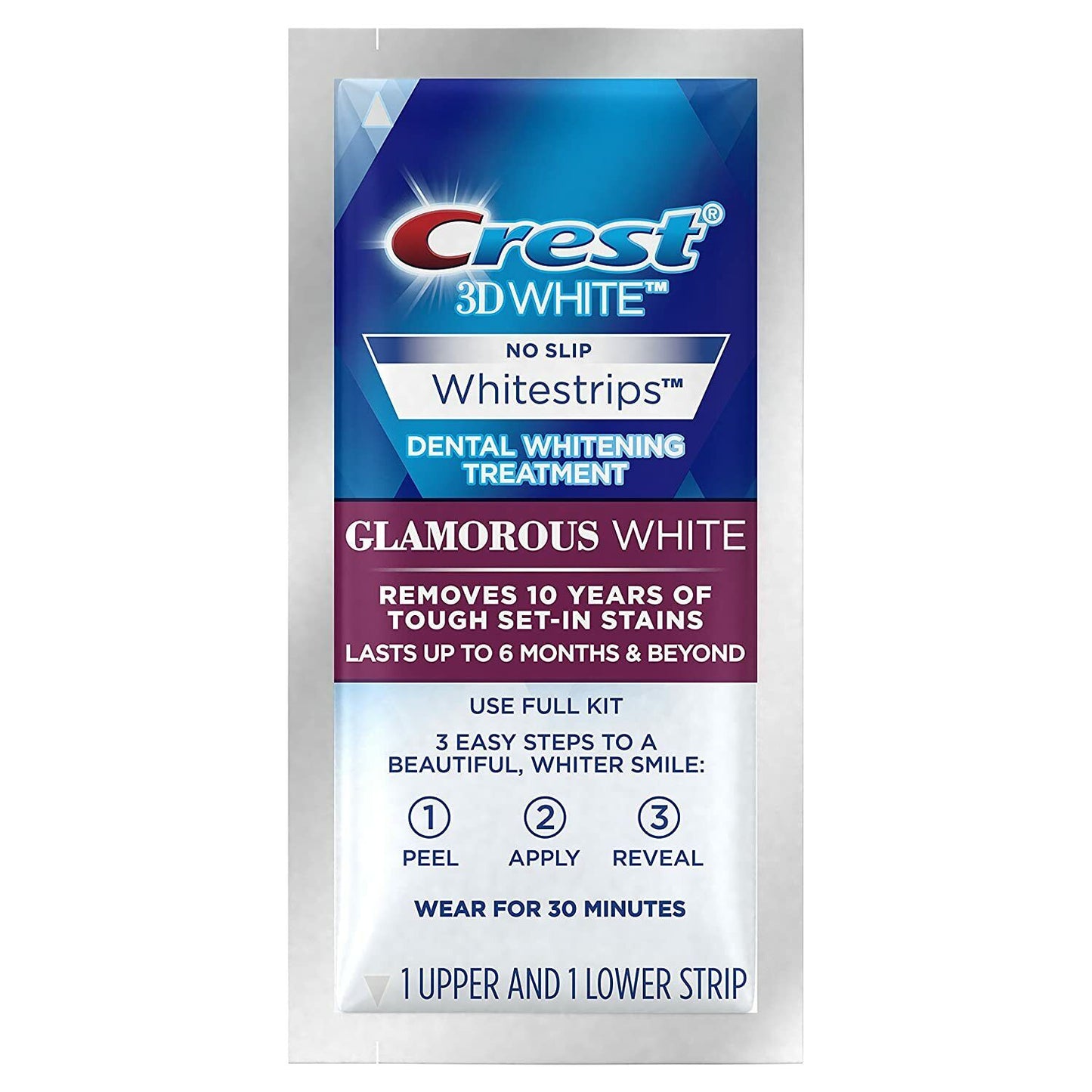 CREST 3D 28 x Glamorous White Dental Teeth Whitening Strips Kit 14 Pouches NEW