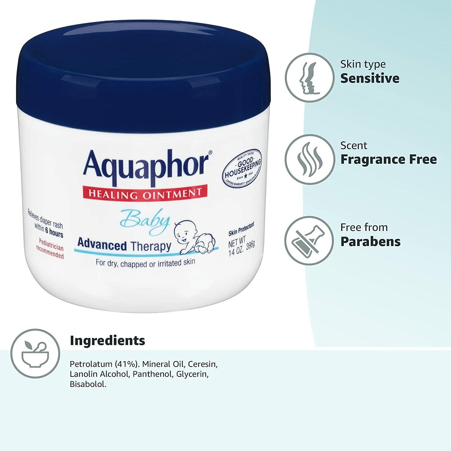 Eucerin Aquaphor Baby Healing Ointment - Advanced Therapy Skin Protectant 396g