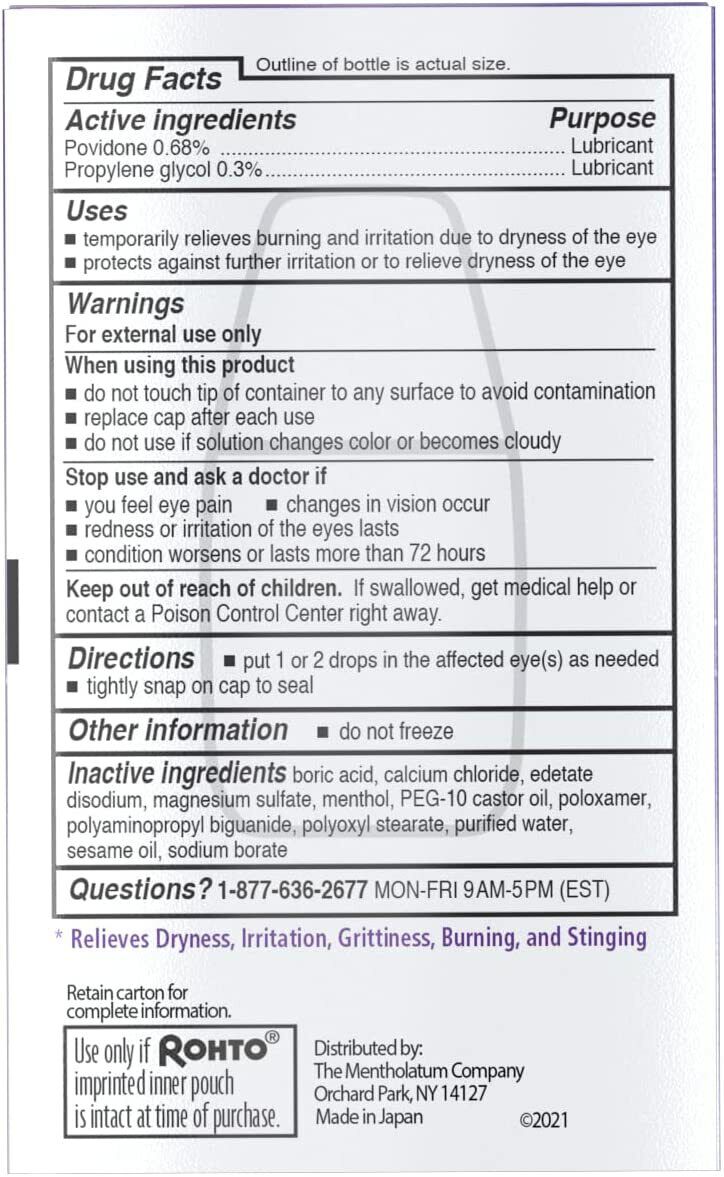 ROHTO COOLING LUBRICANT EYE DROPS - DRY AID TWIN PACK 2 x 10mL FREE EXPRESS POST