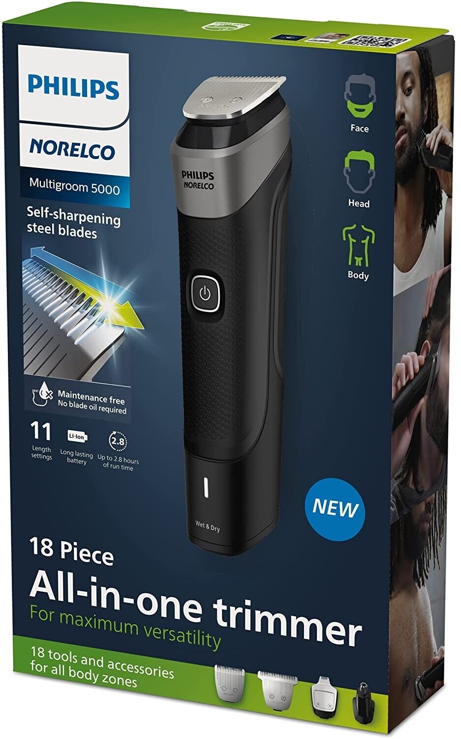 Philips Norelco Multigroom 5000 18 Piece Trimmer - Face, Hair and Body MG5910/49