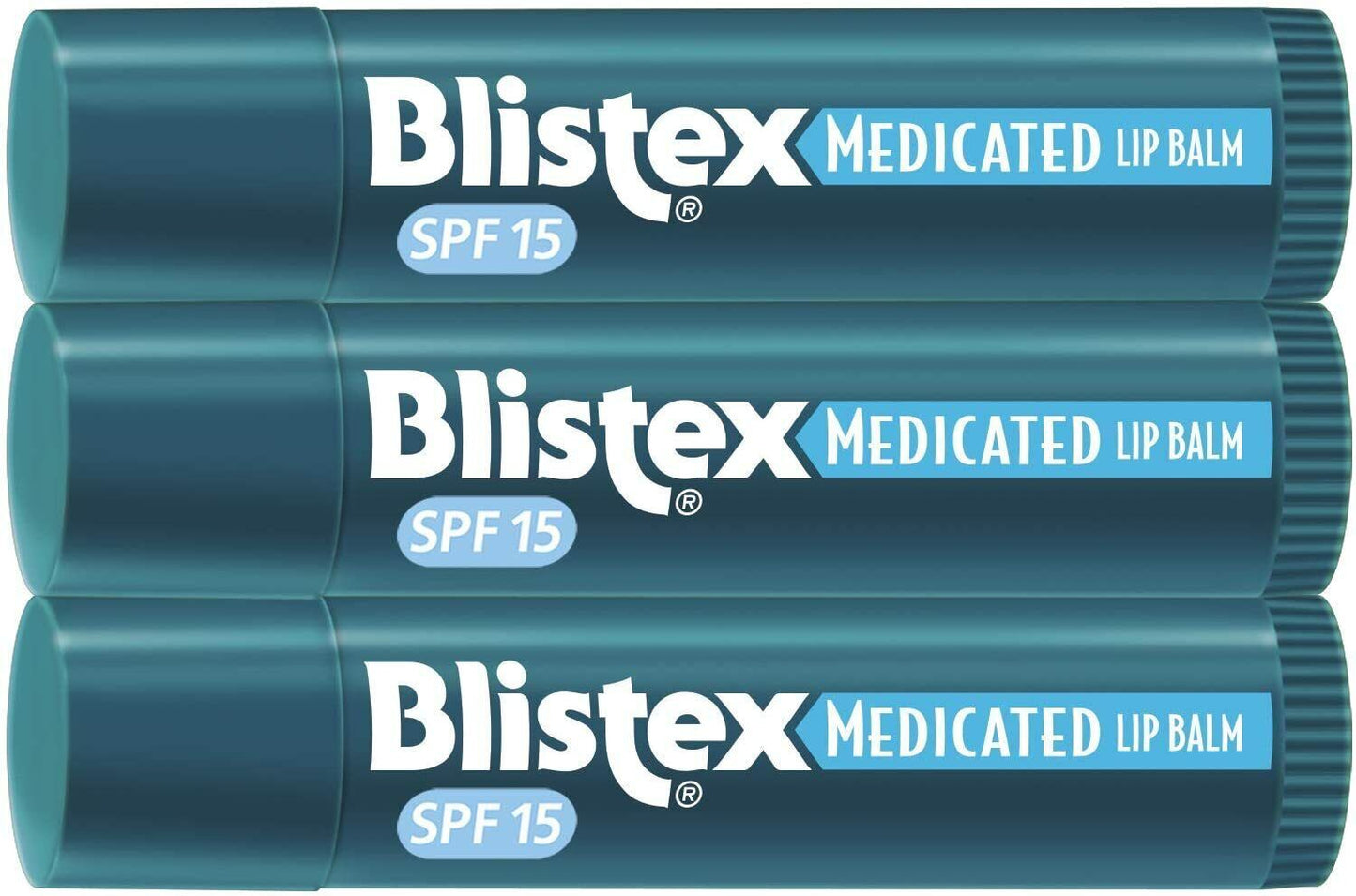 Blistex Medicated Lip Balm Protectant Sunscreen SPF 15 3x Chap Stick Value Pack