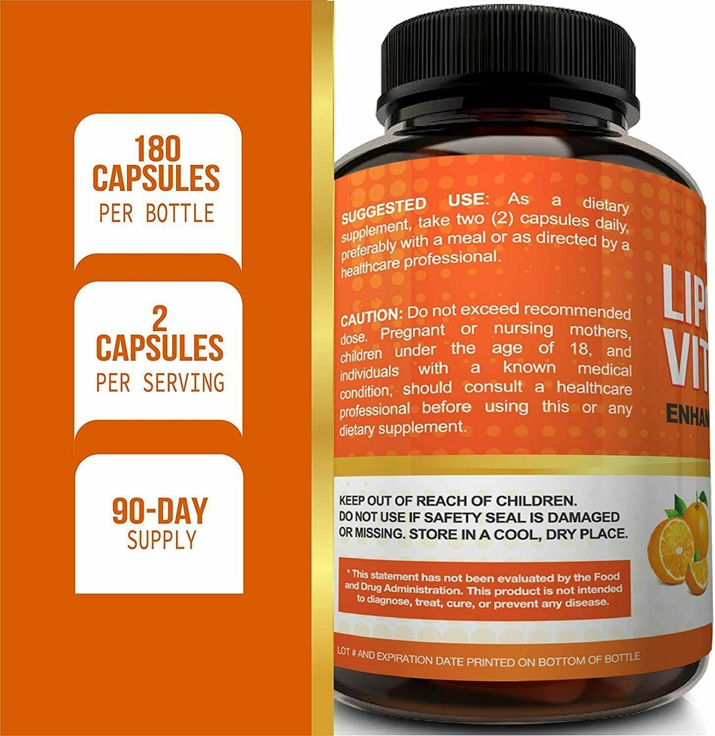 NUTRIFLAIR LIPOSOMAL VITAMIN C 1600mg 180 Caps DOUBLE STRENGTH POWERFUL IMMUNITY