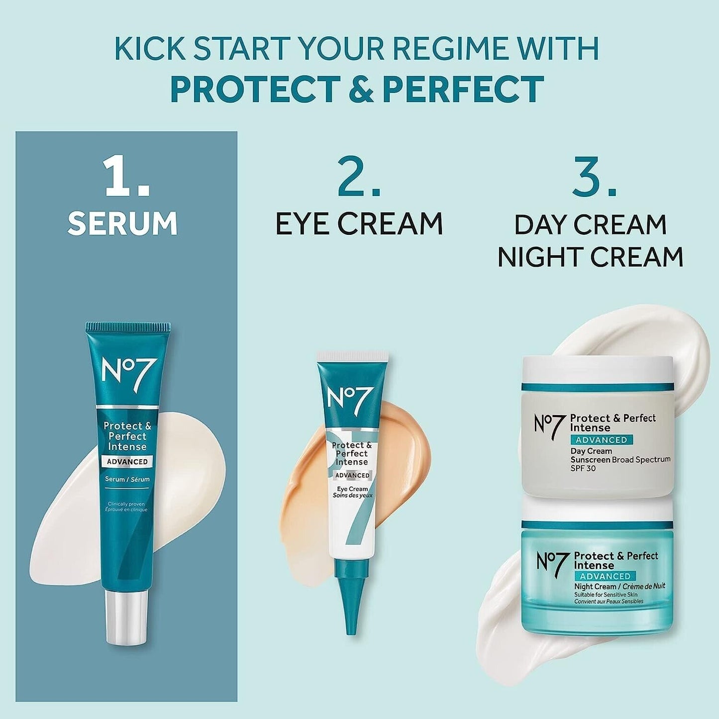 No7 Protect & Perfect INTENSE ADVANCED SERUM Anti Aging Reduce Wrinkles - 50mL