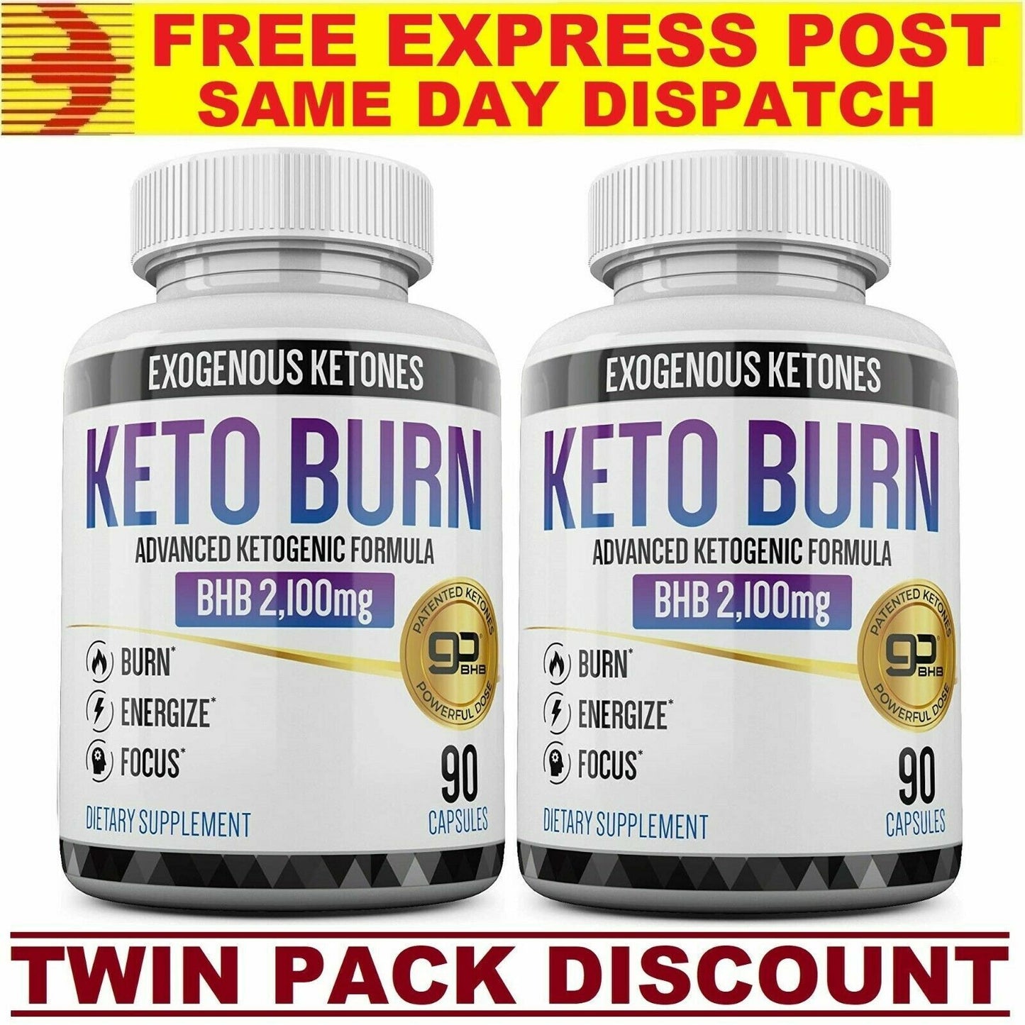 KETO BURN BHB Diet Pills 2100mg 90 Caps ADVANCED WEIGHT LOSS KETOGENIC FORMULA